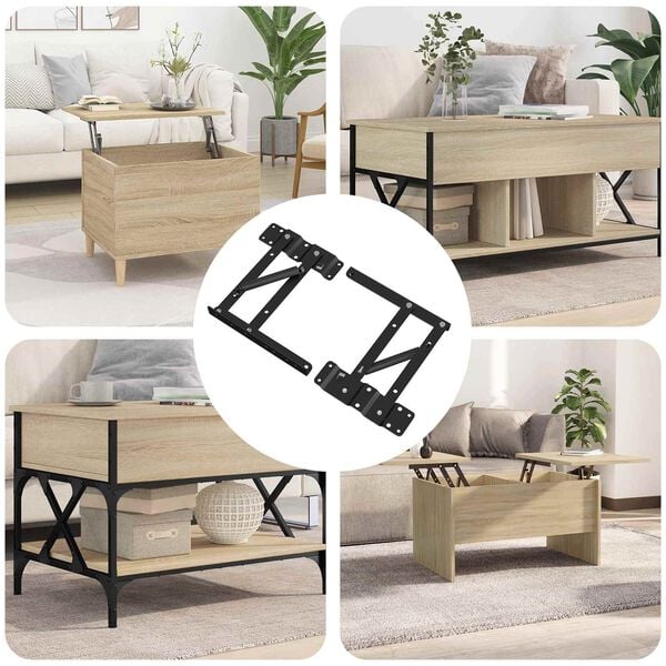 vidaXL Seng L&oslash;ftemekanisme 2 pcs Svart 340 x 95 x 40 mm Jern