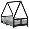 vidaXL Barnesengeramme svart 80x160 cm heltre furu