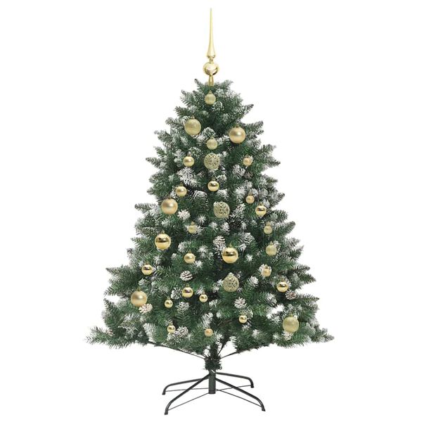 vidaXL Kunstig juletre grønn 105 x 105 x 150 cm PVC og plast og stål