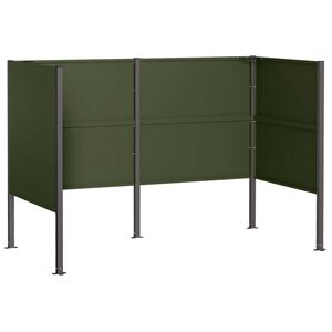 vidaXL Skjerm for s&oslash;ppeldunk 167 x 85 x 113 cm St&aring;l Olivengr&oslash;nn