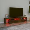 vidaXL TV-benk med LED-lys brun eik 200 x 36,5 x 40 cm