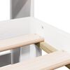 vidaXL Seng med bokhylle uten madrass hvit 135x190 cm heltre furu