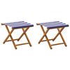 vidaXL Hage Stol 2 pcs Solid Eucalyptus Tre Bl&aring; og hvit