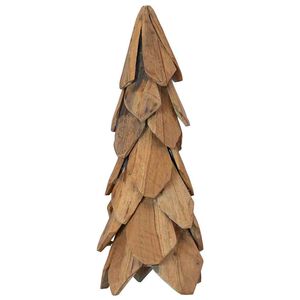 vidaXL Juletre med stativ Brun 51 cm Heltre teak