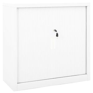 vidaXL Skap med skyved&oslash;r 90x40x90 cm st&aring;l hvit