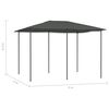 vidaXL Paviljong 3x4x2,6 m antrasitt 160 g/m²