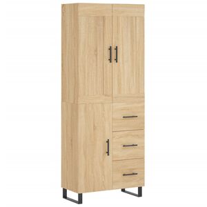 vidaXL Highboard sonoma eik 69,5x34x180 cm konstruert tre