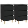 vidaXL Nattbord med ben i heltre 2 stk svart 40x35x69 cm