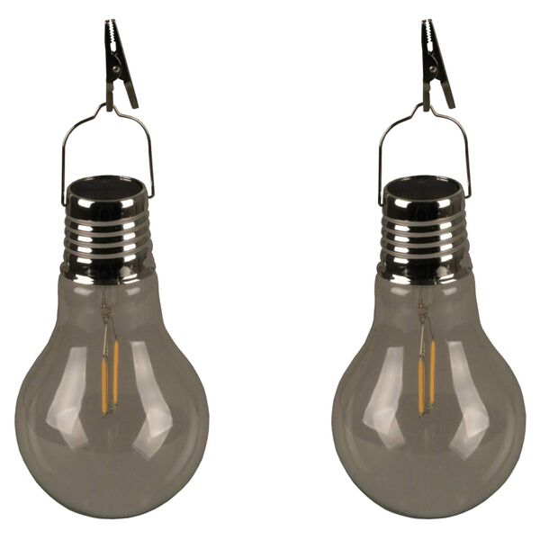 Luxform Soldrevet LED-festlys 2 stk gjennomsiktig