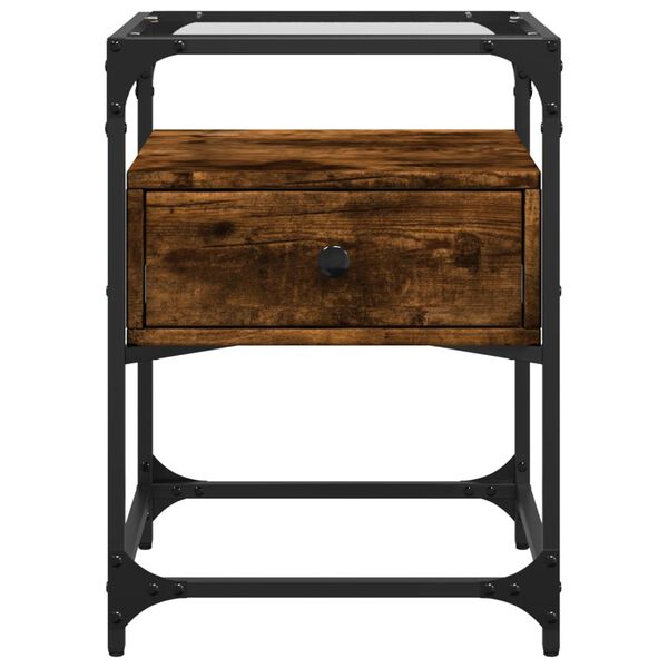 vidaXL Nattbord r&oslash;kt eik 40x40x55 cm konstruert tre