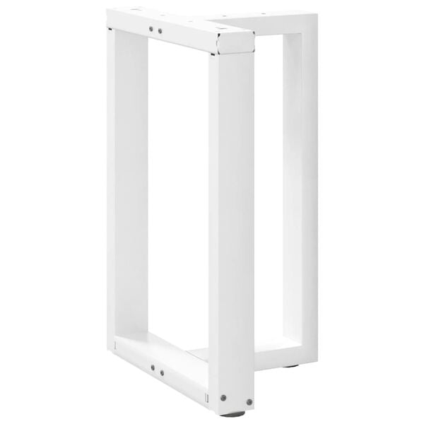 vidaXL Spisebordben T-formet 2 stk hvit 60x35x(72-73) cm st&aring;l