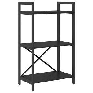 vidaXL Bokhylle 3 niv&aring;er 56 x 34 x 96 cm Konstruert tre Svart Eik