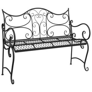 vidaXL Hagebenk 2-Antall seter 114 x 56,5 x 90 cm St&aring;l Svart