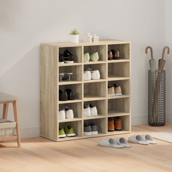 vidaXL Sko Skap Sonoma eik 77,5 x 30 x 83,5 cm Konstruert tre