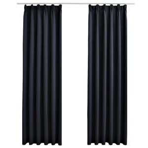 vidaXL Lystette gardiner med kroker 2 stk antrasitt 140x225 cm