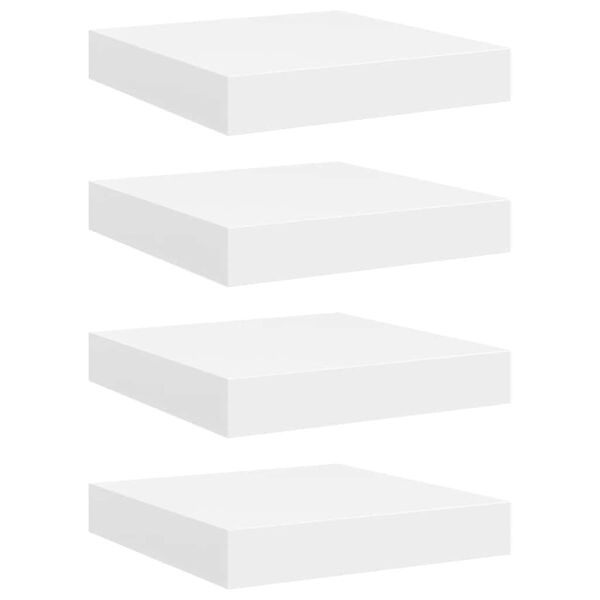 vidaXL Flytende vegghyller 4 stk hvit 23x23,5x3,8 cm MDF