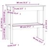 vidaXL Konsollbord 80x40x75 cm heltre furu
