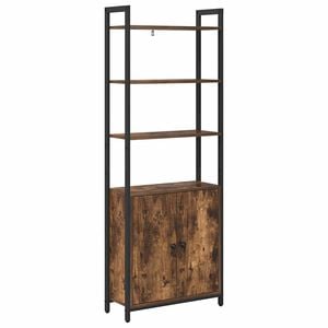 vidaXL Bokskap 6 niv&aring;er 60 x 24 x 161 cm Konstruert tre R&oslash;kt eik