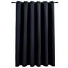 vidaXL Lystett gardin med metallringer svart 290x245 cm