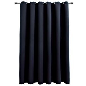 vidaXL Lystett gardin med metallringer svart 290x245 cm