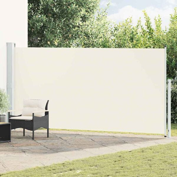 vidaXL Uttrekkbar sidemarkise 180x500 cm kremhvit