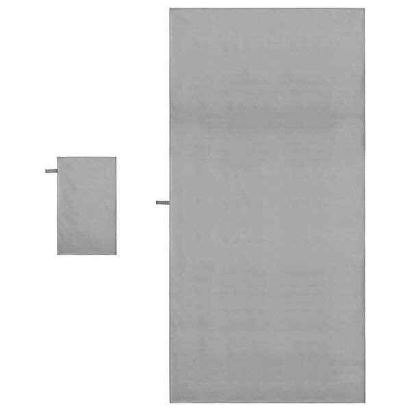 vidaXL Sports h&aring;ndklesett 2 pcs M&oslash;rke gr&aring; stoff