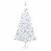 vidaXL Forh&aring;ndsbelyst kunstig juletre med kulesett hvit 210 cm PVC