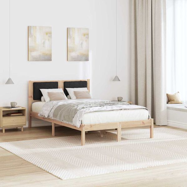 vidaXL Sengeramme med Polstret Hodegjerde Svart 120 x 200 cm