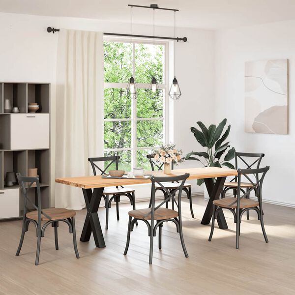 vidaXL Spisebordben X-formet 2 stk svart 60 x (72-73) cm stål