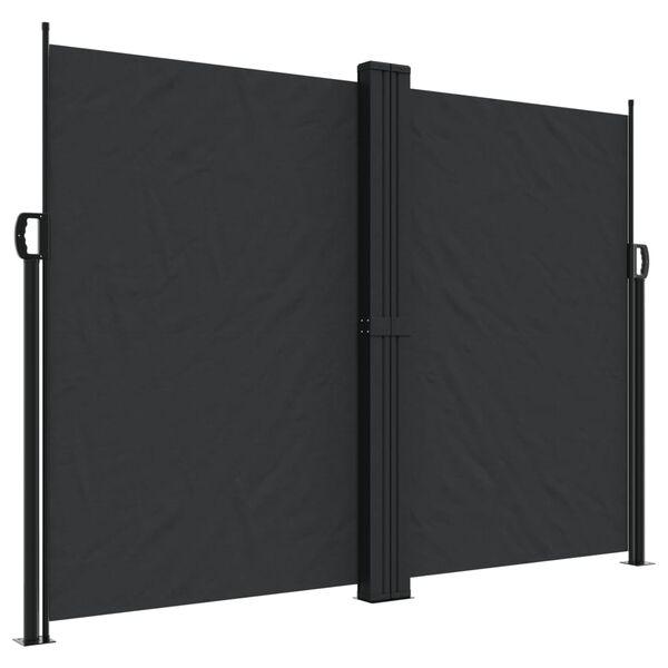 vidaXL Uttrekkbar sidemarkise 180x600 cm svart
