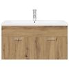 vidaXL Vaskskap med innebygd vask artisan eik konstruert tre