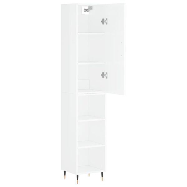 vidaXL Highboard h&oslash;yglans hvit 34,5x34x180 cm konstruert tre