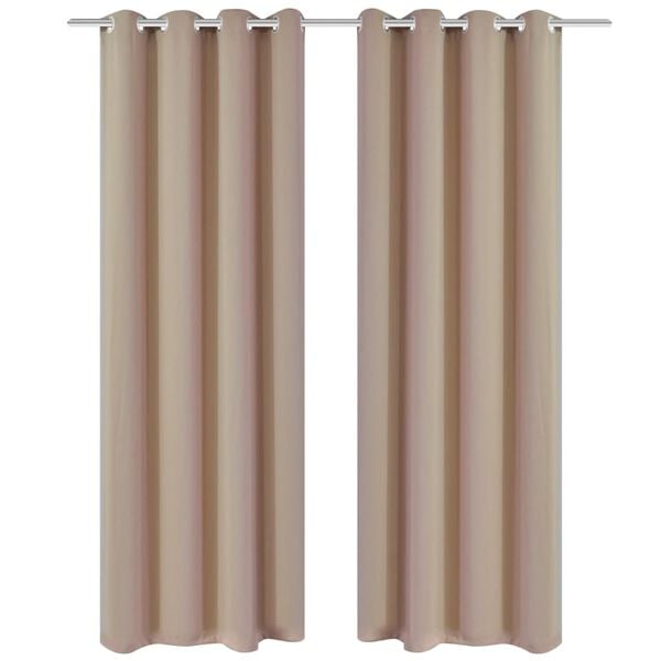 vidaXL Rullegardiner med metallringer 2 stk kremhvit 135 x 245 cm