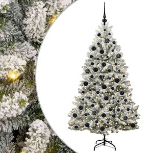 vidaXL Kunstig juletre 180 cm 300 LED-lys Varmhvit PVC og st&aring;l