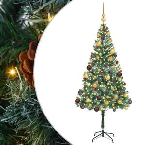 vidaXL Kunstig juletre med 300 LED med stativ gr&oslash;nn 180 cm PVC og st&aring;l