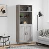 vidaXL Highboard gr&aring; sonoma 69,5x34x180 cm konstruert tre
