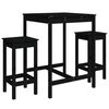 vidaXL Hagebarsett 3 deler svart heltre furu
