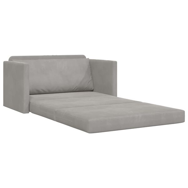 vidaXL Sammenleggbar Sofa seng Lysegr&aring; 124 x 71 x 78 cm Fl&oslash;yel