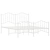 vidaXL Sengeramme i metall med hode- og fotgavl hvit 135x190 cm