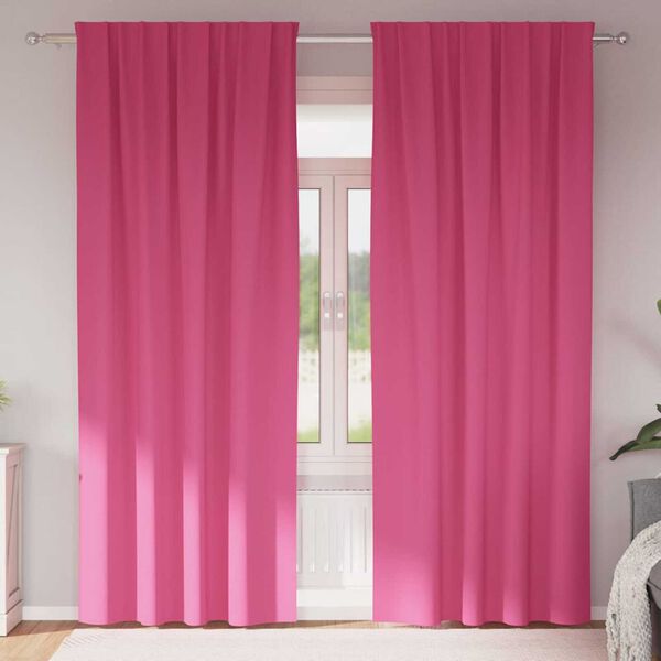 vidaXL M&oslash;rkleggende Gardiner med Ringer 2 pcs Lys Rosa 245 x 140 cm