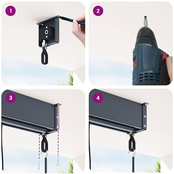 vidaXL Utend&oslash;rs rullegardin 160x250 cm bl&aring; og hvit