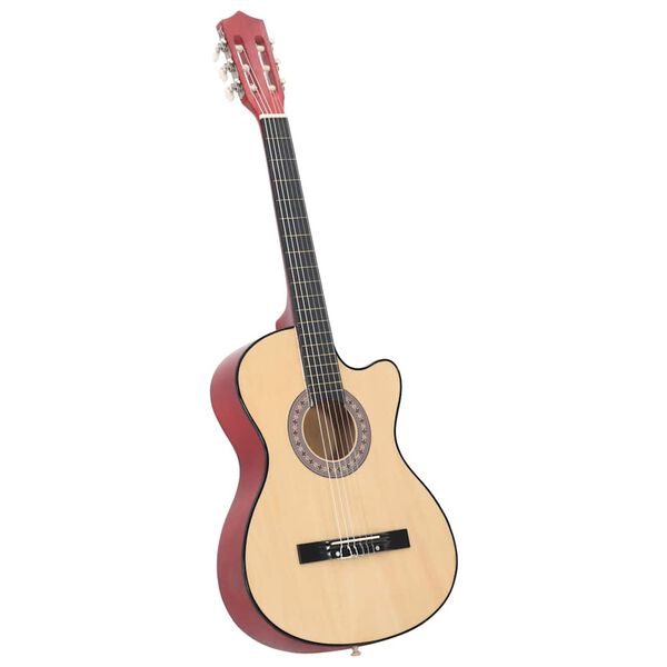 vidaXL Western akustisk cutaway gitarsett 12 deler med 6 strenger 38"