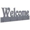 vidaXL Veggmontert garderobepanel WELCOME gr&aring; 74x29,5 cm
