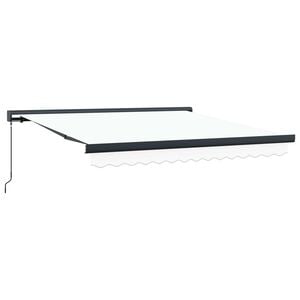 vidaXL Uttrekkbar markise Hvit 300 x 250 cm L&aelig;r og aluminium