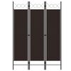 vidaXL Romdeler 3 paneler brun 120x180 cm