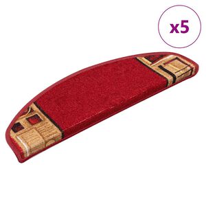 vidaXL Selvklebende trappematter 5 stk 65x21x4 cm r&oslash;d