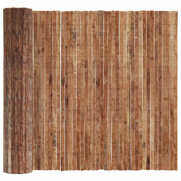 vidaXL Barkgjerde Brun 600 x 125 cm Bark