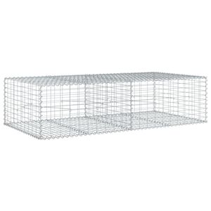 vidaXL Gabionkurv med deksel 200x100x50 cm galvanisert jern