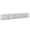 vidaXL Gabion hevet seng 2 stk. 400 x 50 x 60 cm Galvanisert st&aring;l S&oslash;lv