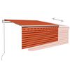 vidaXL Automatisk uttrekkbar markise rullegardin 3,5x2,5m oransje&brun